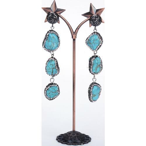 2018 New Arrival Rhinestone Blue Drop Dangle Earrings Women Jewelry Bijoux Earrings High Quality Charm Jewelry Gift