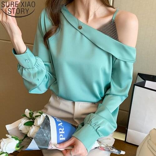 Womens tops and blouses solid chiffon blouse women shirts new fashion women blouse shirt long sleeve office work blouse 3091 50