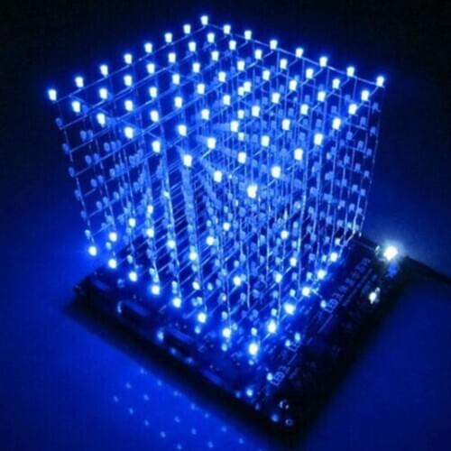 Explosion 3D 8 Light Cube (parts) pcb Board +60 s2+573+2803 / CUBE8 8x8x8 3D LED + information and S(3D8S) 3d Led Cube Blue