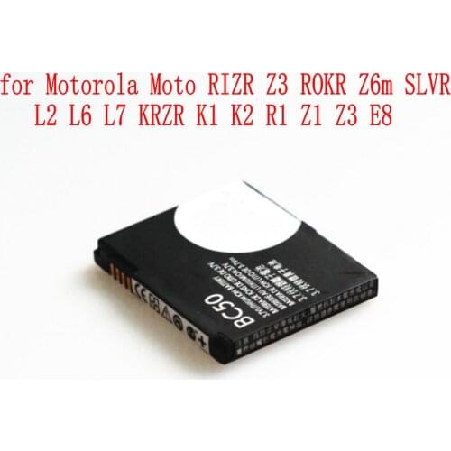 High Quality 700mAh BC50 battery for Motorola Moto RIZR Z3 ROKR Z6m SLVR L2 L6 L7 KRZR K1 K2 R1 Z1 Z3 E8