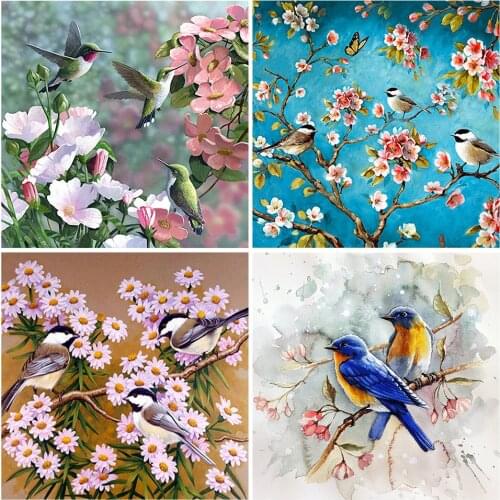 DIY 5D Diamond Painting Animals Birds Flowers Cross Stitch Kit Full Square Embroidery Mosaic Art Picture of Rhinestones Decor