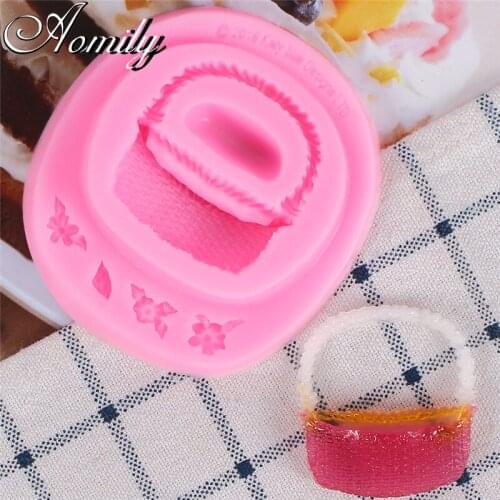 Aomily Handbag Shoulder Bag Fondant Cake Molds Cake Decorating Bag Jelly Sugar Craft Chocolate Mold Ice Cube Molds Baking Moulds