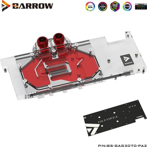 Barrow GPU Water Block For Galaxy RTX 3070 GAMER OC Full Cover Watercooler, Support Original Back Plate ,BS-GAG3070-PA