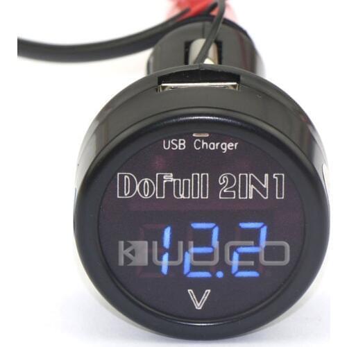 Digital Voltage Meter DC 12V 24V Voltmeter Tester USB Adapter DC 5V/2A USB Car Charger for cell phones/IPhone/Ipad/Ipod etc