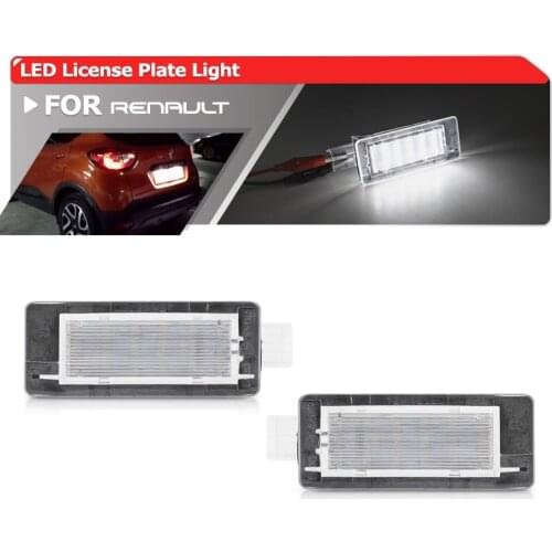 For Renault Grand Scenic 2 3 Grand Modus Laguna Sport Tourer 2 3 Espace 4 Latitude L70 Zoe SMD Canbus Led License Plate Lights