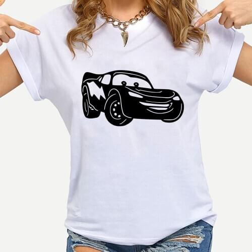 Women Tshirts Clothes Fashion Summer Casual Female T-shirt Woman Disney Cars Lightning Mcqueen Print Tee Ladies Short Sleeve Top