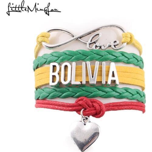Little MingLou Infinity love Bolivia Bracelet heart charm leather wrap men bracelets & bangles for women jewelry hometown gift