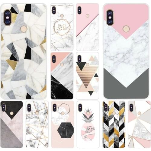 152FG Geometric marble Soft Silicone Tpu Cover phone Case for xiaomi redmi 5A 8 8A 5Plus note 5 5A 8 8t Pro