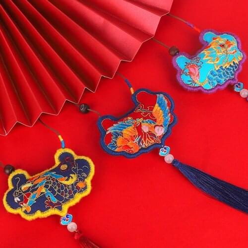 Dragon Phoenix Cross Stitch Hazelin Diy Embroidery Organizer Craft Pouch Needle Minder Kit Threads Fabric Needlework Jewelry