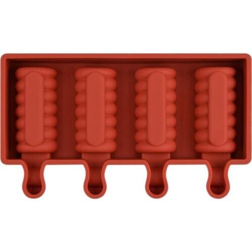 New 50pcs/lot4 Cell Silicone Ice Cream Mold Juice Popsicle Maker Children Mould Silicone Lolly Tray Molds