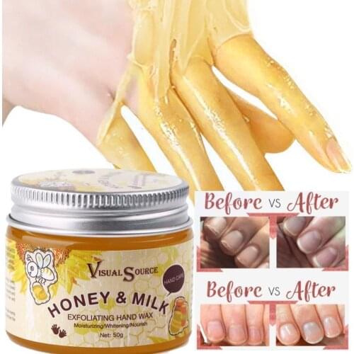 New 50g Milk Honey Hand Hand Wax Efficient Moisturizing Care Calluses Care Hand Whitening Skin Film Cream Hands Exfoliating F7C4