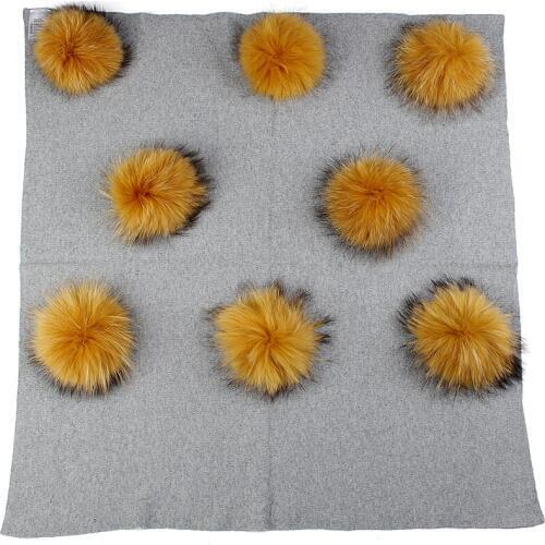 Swaddling with Real Fur Pompom Solid Color Bedding Swaddles Wrap Warm Wool Blanket Newborn Kids Baby Travel Sleeping Blanket