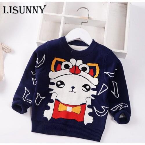 European American Style Autumn Winter Baby Boys Sweater Jumper Fashion Cartoon Children Sweaters Toddler Pullover Kids Clothes
