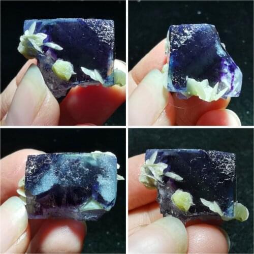 Natural rare purple fluorite cluster minerals teaching specimen stone and CRYSTAL HEALING CRYSTAL QUARTZ GEM home decoration