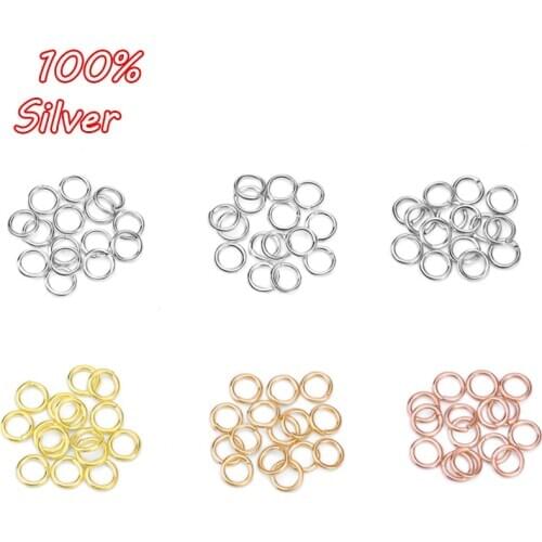 30pcs 3/4/5mm 925 Sterling Silver Jump Rings Single Loops Open Jump Rings & Split Rings For Jewelry DIY Findings Accessories