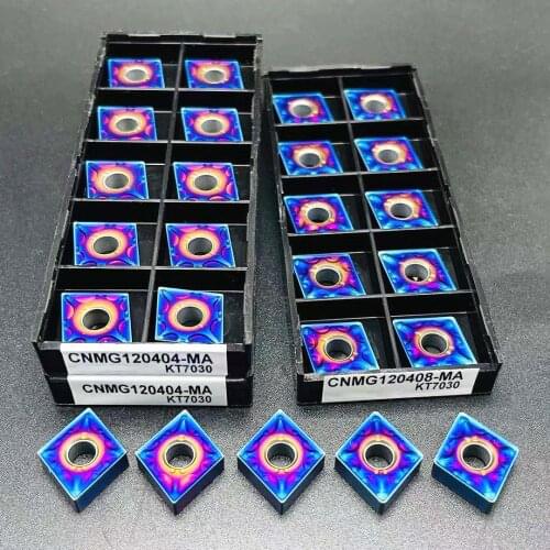 10 pieces of lathe tool CNMG120404 MA KT7030 CNMG120408 MA KT7030 external turning tool carbide blade CNMG