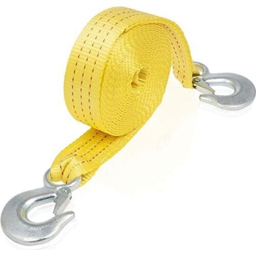 Heavy Duty Tow Strap with Safety Hooks 10,000 LB 4.5 Ton Capacity Towing Recovery Polyester Tow Strap Rope 2 Hooks