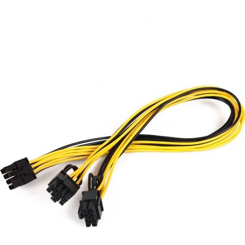 BsLemon 6-Pin Male to Dual 8-Pin (6+2) PCIE Extension Cable Power Adapter Connection Cable for 15.74 in GPU Power Splitter