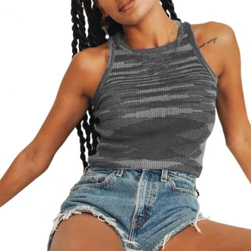 Fashion Women Vest Sexy Sleeveless O Neck Cotton Knitted Summer Ladies Multicolored Cropped Tanks Tops Streetwear топик женский