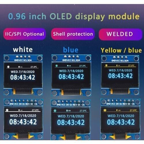 0.96 " inch oled IIC Serial OLED Display Module 4/7 PIN 128X64 I2C SSD1315 12864 LCD Screen Board GND VDD SCK SDA for Arduino