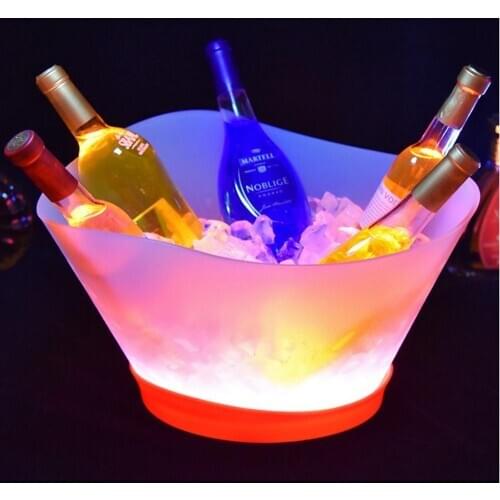 12L LED Rechargeable Ice Buckets Color Changing Wine whisky Cooler boat shaped Champagne Beer Holder for bar nightclub 7A