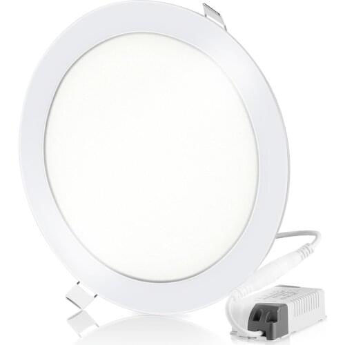 18W Super Bright Ultra-thin LED Panel Light Ceiling Lamps Recessed Light Fixture Kit with LED Driver 205mm Open Hole Round