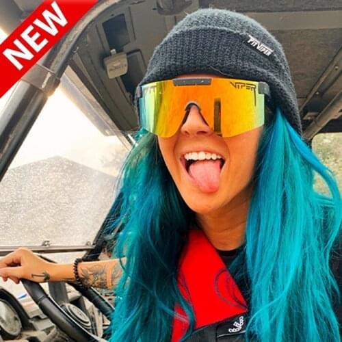 2020 NEW luxury BRAND Mirrored Green lens pit viper Sunglasses polarized men sport goggle tr90 frame uv400 protection with case