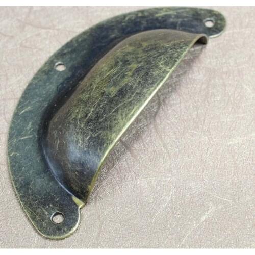 3 holes unfold install vintage furniture handles antique brass drawer cabinet pull knobs bronze cap shell dresser handles