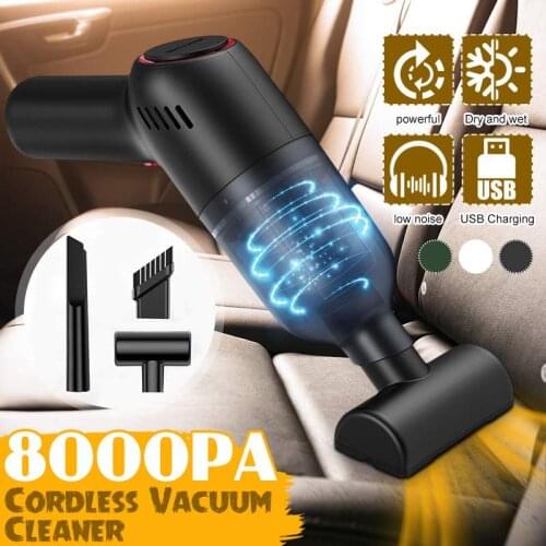 8000PA 120W Wireless Car Vacuum Cleaner Handheld Super Strong Suction Vaccum Cleaner With 3 Detachable Nozzles Home Office Car