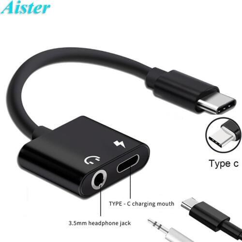 Headphone and Charging Adapter 2 in 1 USB Type C to 3.5mm Headphone Jack Audio Adapter for Xiaomi 8/6/note 3/ Letv 2/3