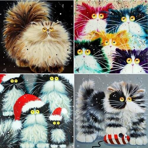 5D Diy Diamond Painting Animals Cat Cross Stitch Full Drill Square Embroidery Mosaic Art Picture Crystal Craft Home Decoration