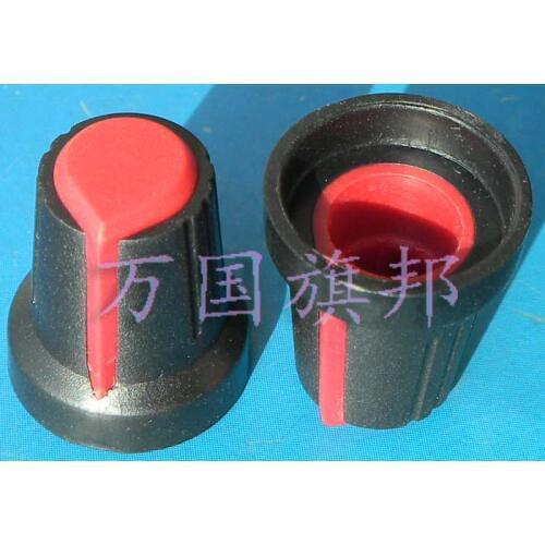 Free Delivery. Environmental protection plastic potentiometer knob high 17 mm diameter 15 mm red black and red