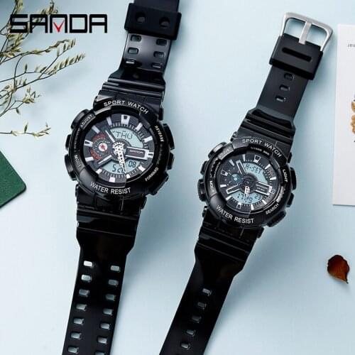 SANDA Fashion Lovers Men Women Watches Sports Military Quartz Watches Men Waterproof S Shock Clock Relogio Masculino 292/299