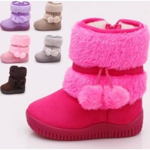 Kids Snow Boots New Fashion Girls Comfortable Thick Warm Boots Lobbing Ball Thick Children Winter Cute Boys Boots Princess Shoes