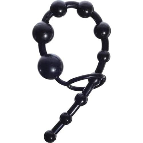 Long Butt Plug Beads with Pull Ring Soft Silicone Anal Chain Link Beads Adult Sex Toys Butt Dilator Massage Toys Couple