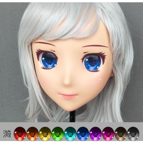DM130) Resin Girl Japan Anime Kigurumi Cosplay Masks Comic and Animation Mask Cosplay Women Cartoon BJD Crossdressing
