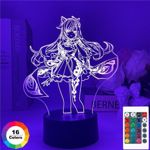 Game Genshin Impact Keqing 3d Night Lamp for Kids Child Bedroom Decor Nightlight Around the game Gift Night Light table lamp