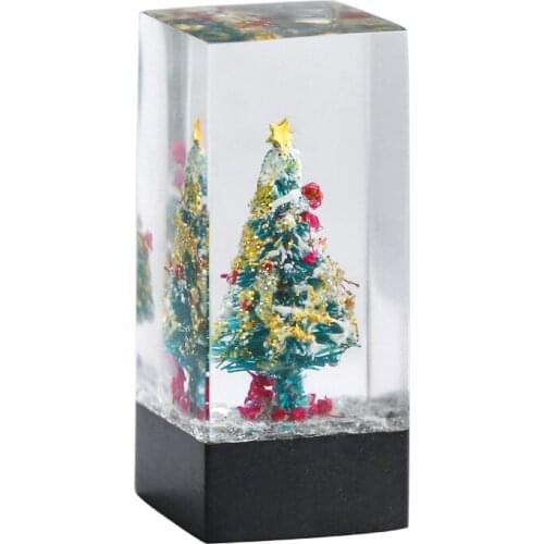 Customize Chinese Name New Year Child Kids Birthday Gifts 2x2cm Square Wood Name Stamps Christmas Tree Resin Name Stamp Seal