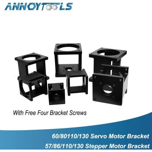 Aluminum Alloy Motor Bracket 57/60/80/86/110/130 Stepper Servo Motor Bracket CNC Router Machine Accessories Mounts Bracket
