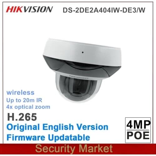 Original Hikvision DS-2DE2A404IW-DE3/W Wifi PTZ Wireless 2-Inch IR POE 4MP 4X Powered By Darkfighter Network Speed Dome Camera