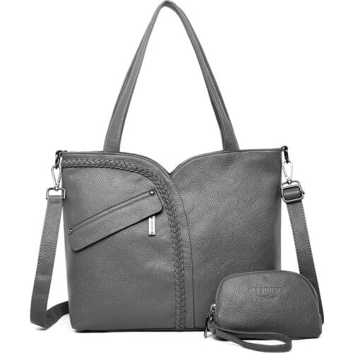 MLHJ Women handbags 2019 new soft pu leather large capacity women handbags fashion female casual Shoulder bags