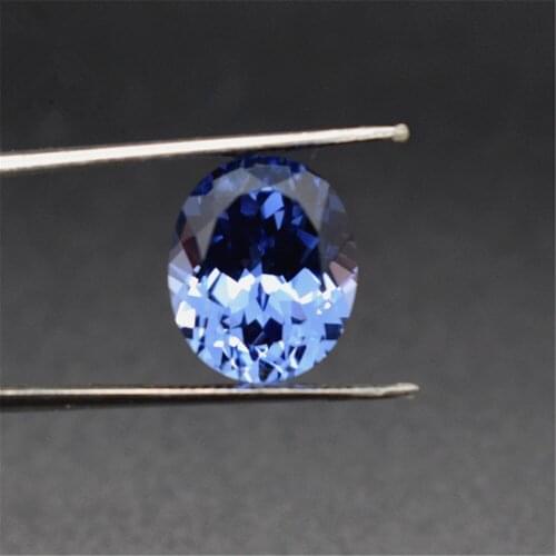 Grade AAA Cutting Cultured Sapphire Oval Faceted Gemstone Egg Shape Cornflower Blue Sapphire Gem Multiple Sizes to Choose GS92