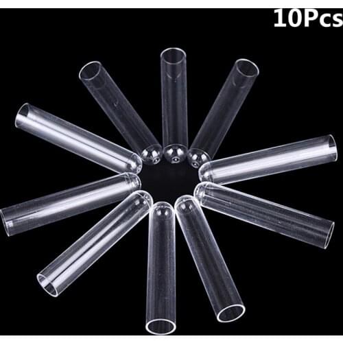 10Pcs/Lot 12x60mm Plastic Clear Test Tubes Hard Plastic Test Trial Tube for Office School Chemistry Supplies Wholesale