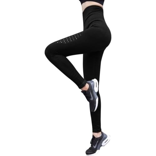 Yoga Pants Sports Fitness Clothing Women Sportswear High Waist Hip Trousers Slim Was Thin Hollow Seamless Stretchy Gym Pants