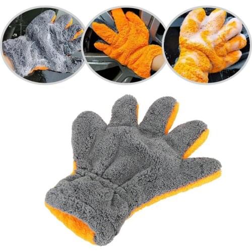 Car Wash Mitt Microfiber Automobile Cleaning Tools Gloves Vehicle Soft Plush Double-Sided Brush Auto Scrub Clean Accessori