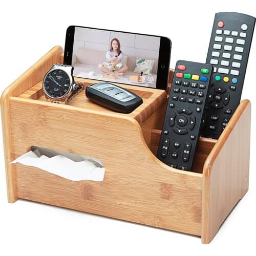 Living Room Coffee Table Desktop Remote Control Bamboo Storage Box Office Pen Holder Storage Box Cosmetic Lipstick Storage Box