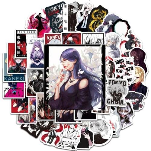 10/30/50PCS Anime Tokyo Ghoul Graffiti Decoration Cool Guitar Skateboard Luggage Notebook Waterproof Helmet Toy Sticker Wholesal