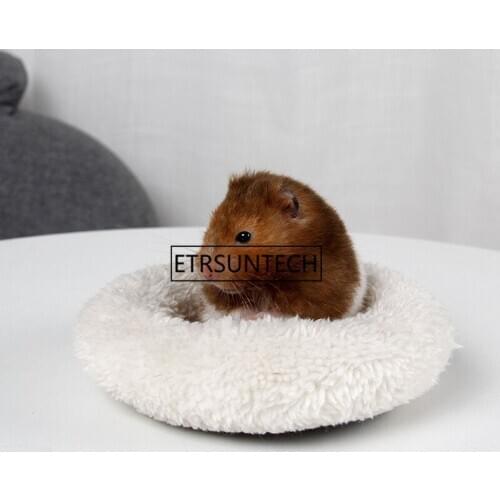 100pcs Mini House Hamster Sofa Bed Round Breathable Mat House Winter Absorbent Cotton Warm Sleeping Blanket