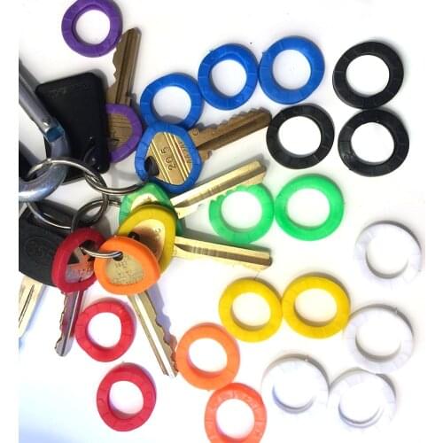 20/24/32pcs Tags Elastic Key Identification Cap Key Cover Identifier Round Bicycle Motorcycle Keyrings For Car Silicone
