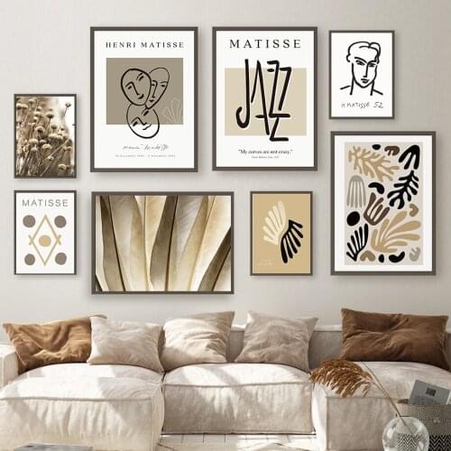 Abstract Matisse Line Face Leaf Dandelion Wall Art Canvas Painting Nordic Posters And Prints Wall Pictures For Living Room Decor